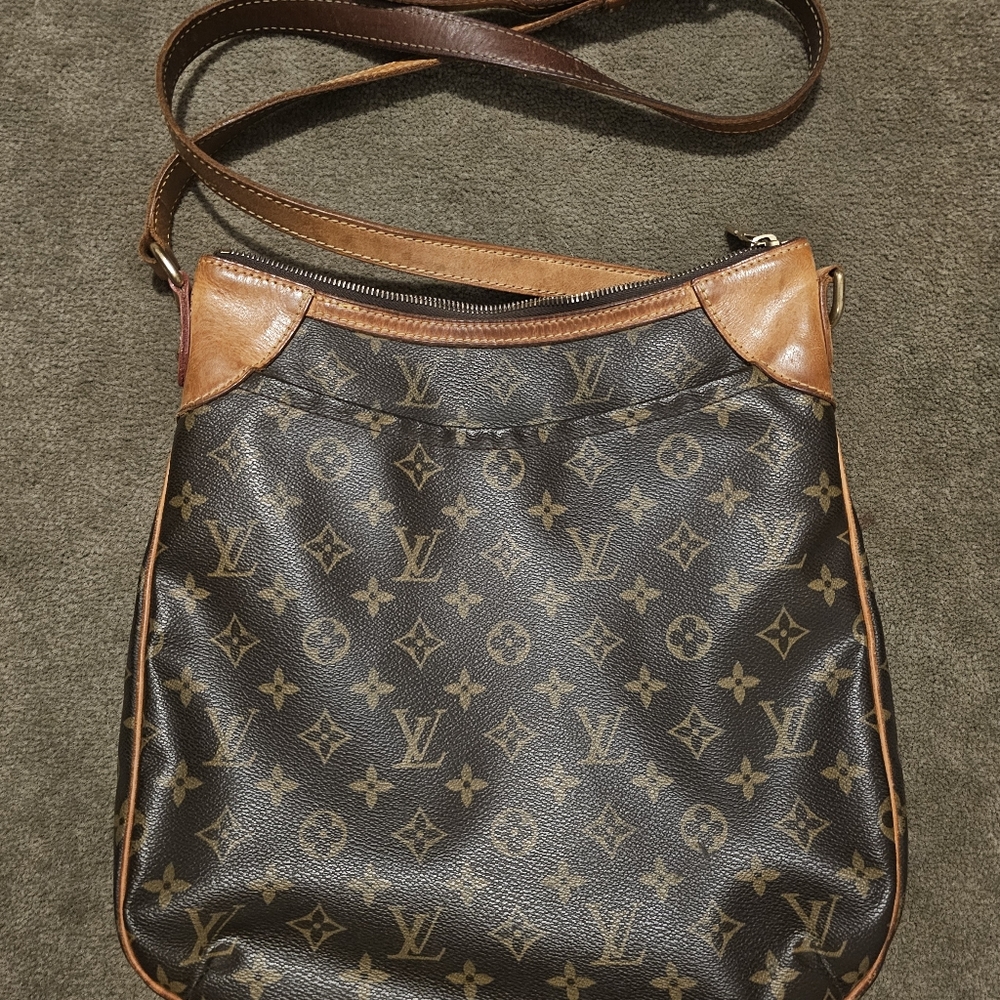 Louis Vuitton Odéon Leather Crossbody  Monogram Bag